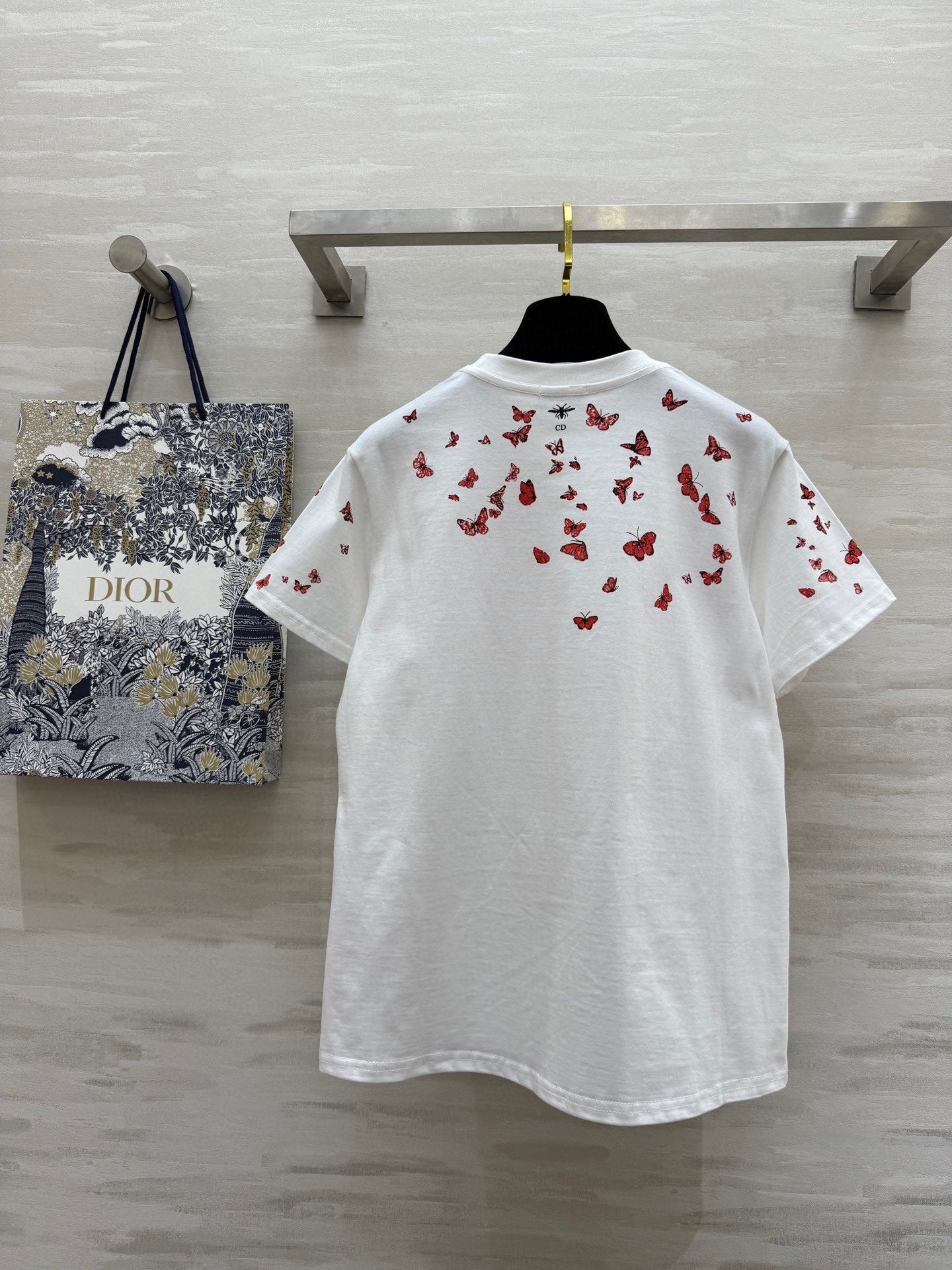 CD Butterfly Lover T-shirt White Red Cotton