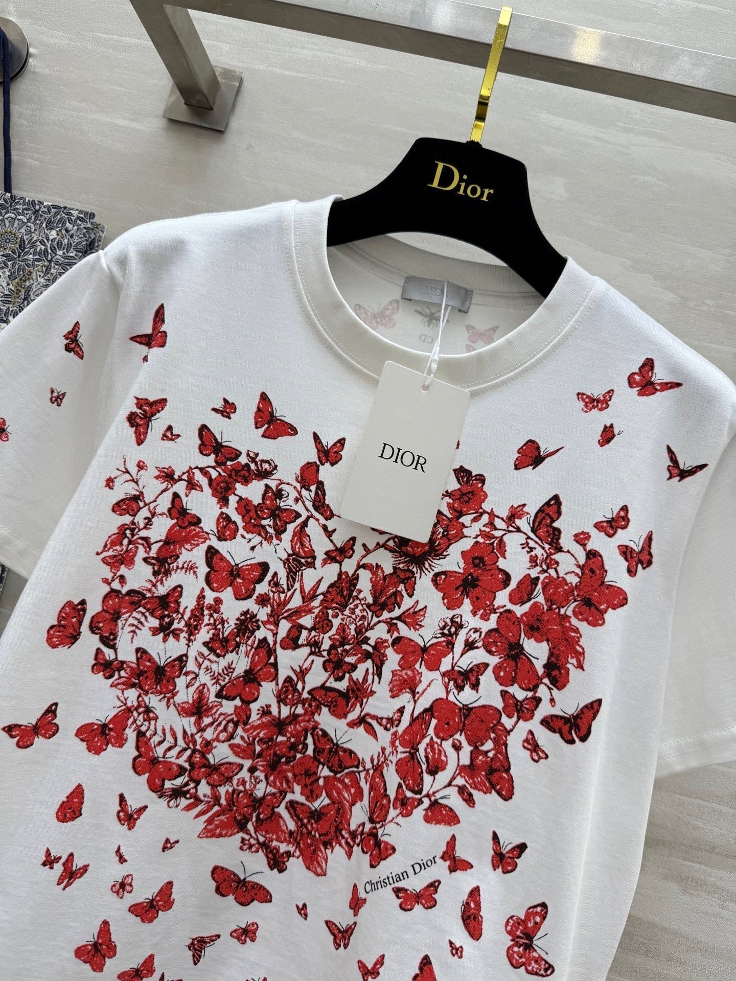 CD Butterfly Lover T-shirt White Red Cotton