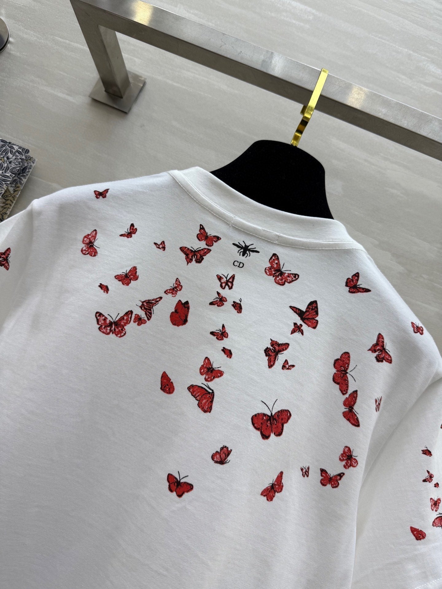 CD Butterfly Lover T-shirt White Red Cotton