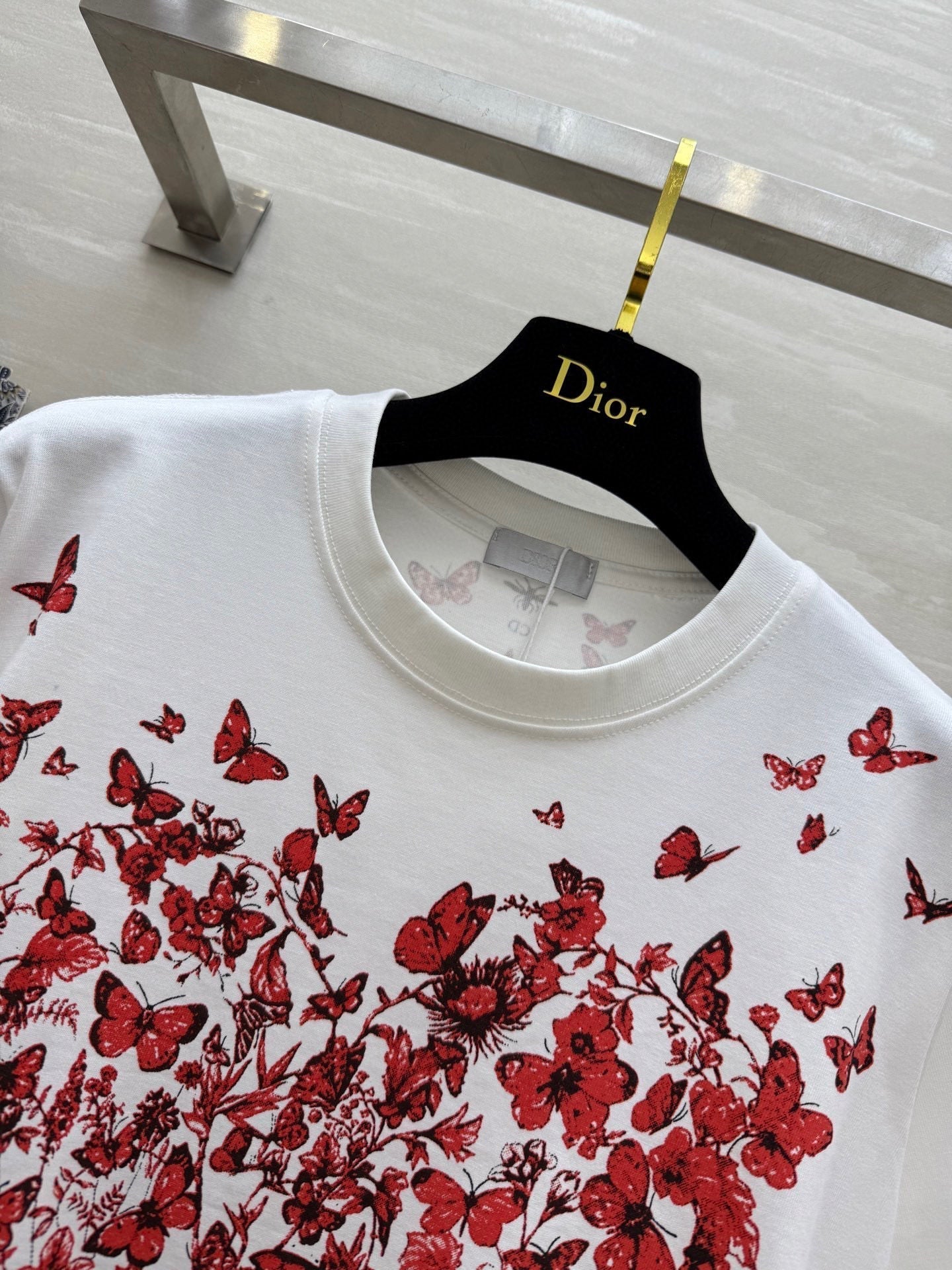 CD Butterfly Lover T-shirt White Red Cotton