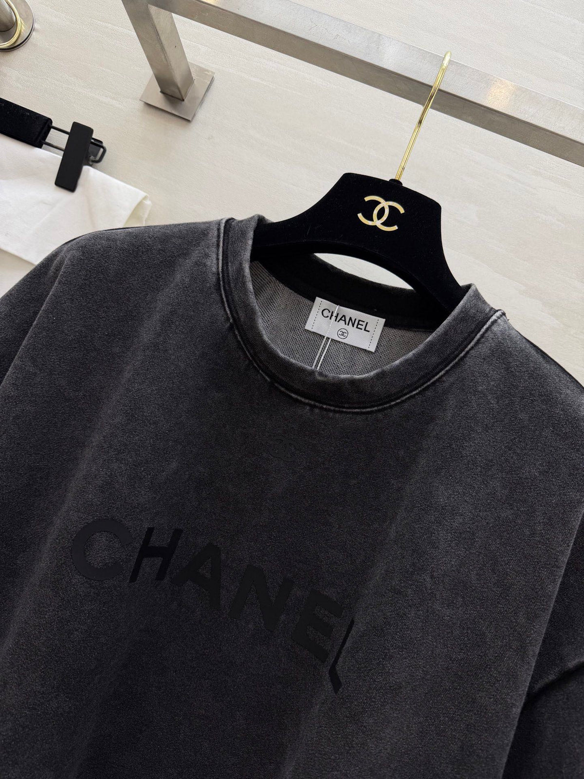 Chanel 2026 Washed T-Shirt Black Cotton 358608