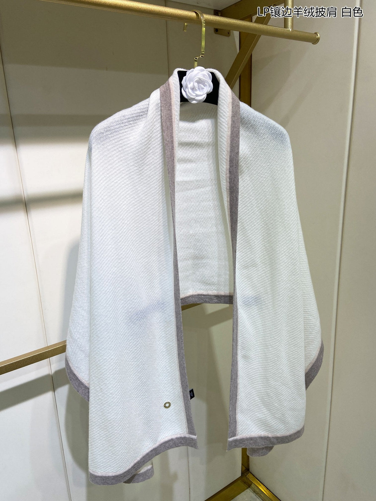 LP Scarf 170 CM In White Mix Grey Consinee Cashmere 205599
