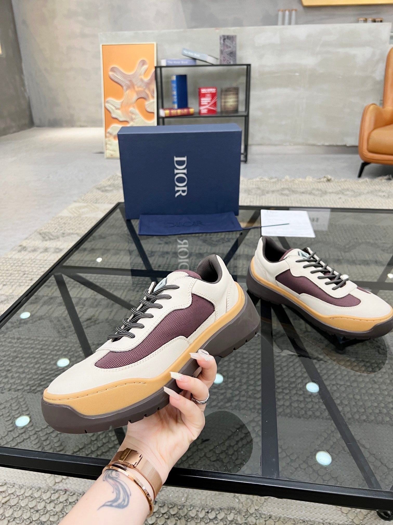CD DEAN SNEAKER WHITE CALFSKIN