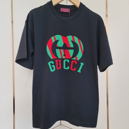 GC 2026 Men's 3D Letter T-Shirt Red And Green Cotton Fabric 699235