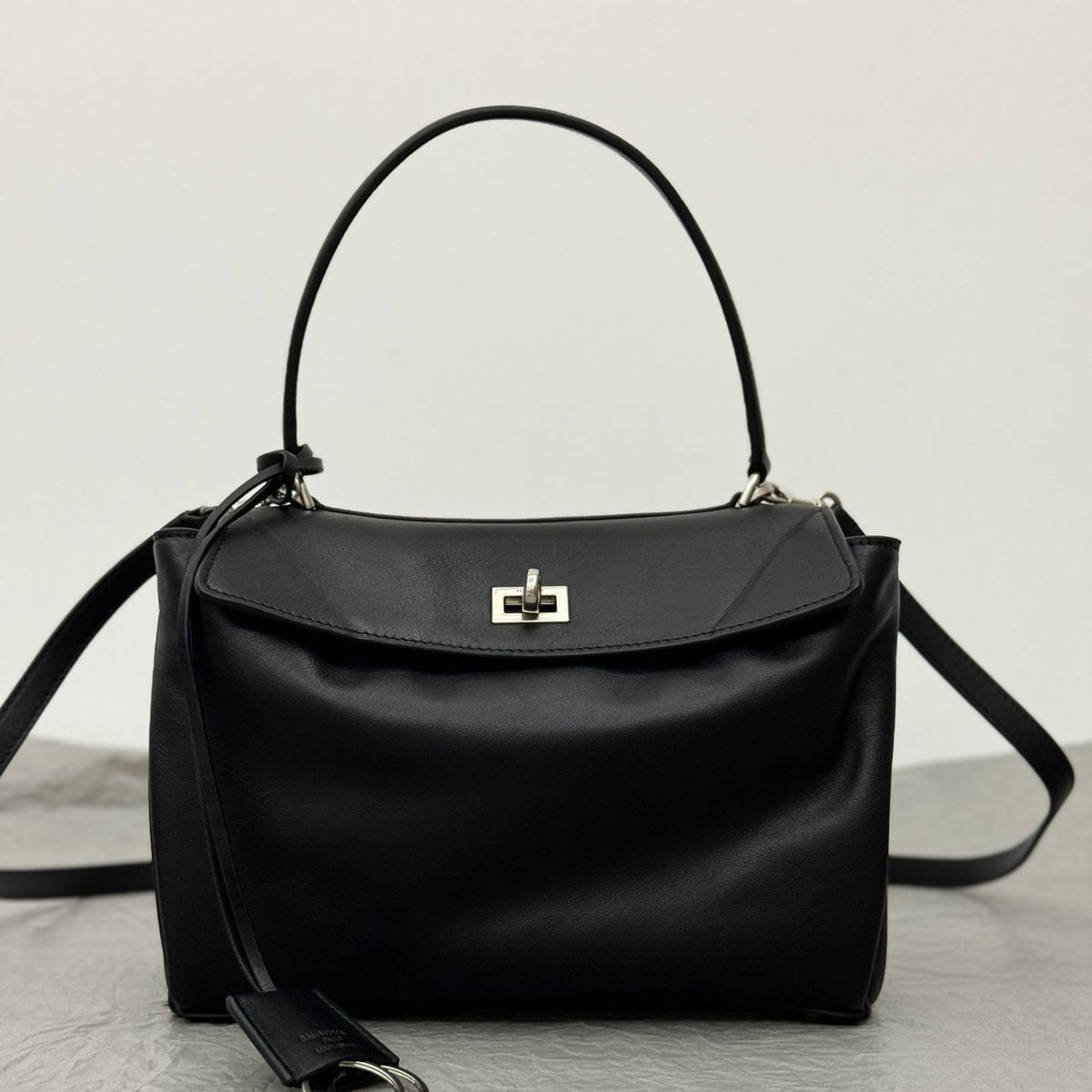 Balenciaga Small Rodeo Bag 29 Black Calfskin Sliver Hardware