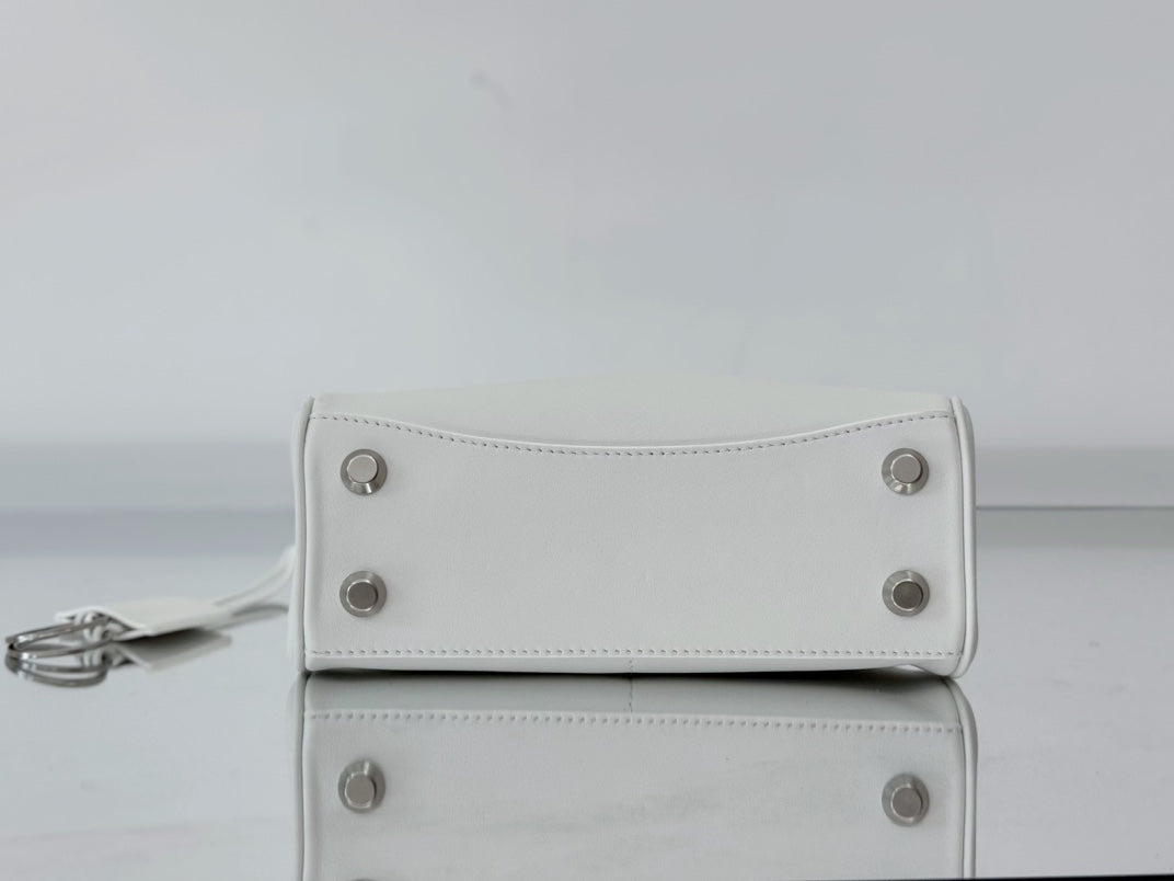 Balenciaga Mini Bag 22 White Calfskin Sliver Hardware