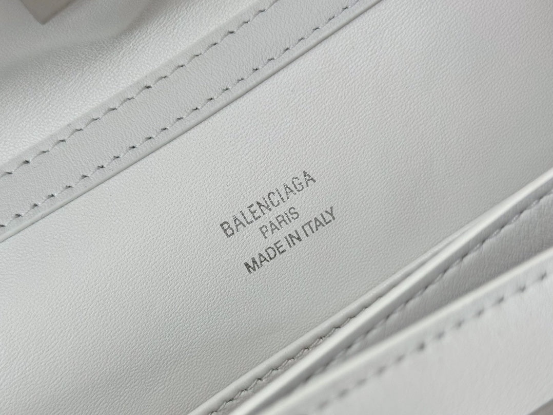 Balenciaga Mini Bag 22 White Calfskin Sliver Hardware
