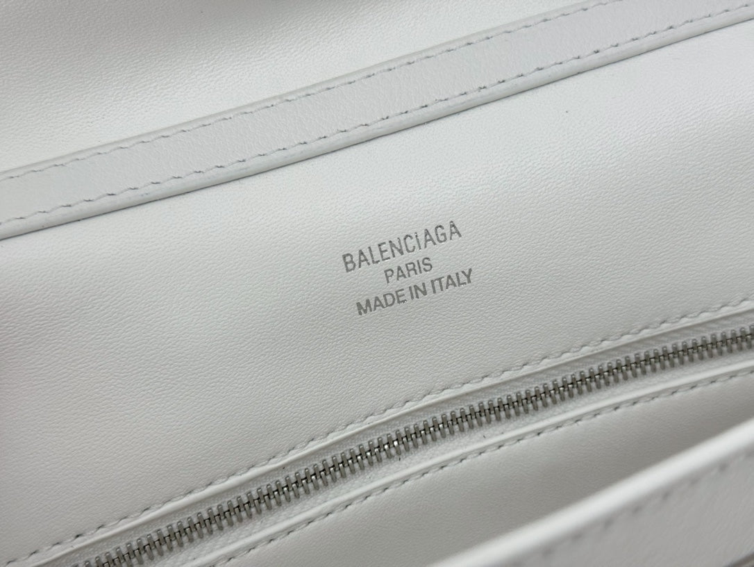 Balenciaga Mini Bag 22 White Calfskin Sliver Hardware