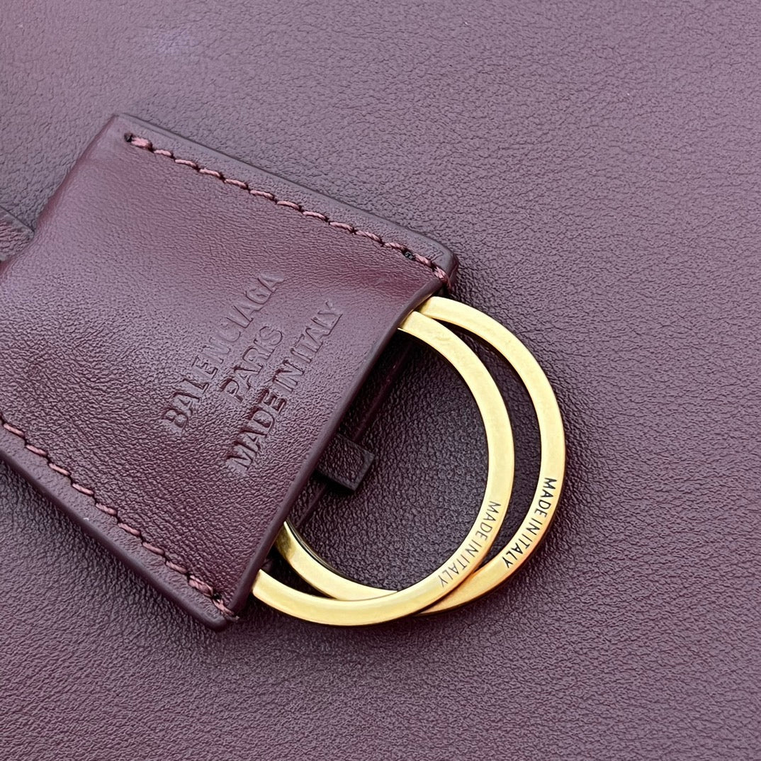 Balenciaga Small Bag 29 Burgyndy Calfskin Gold Hardware