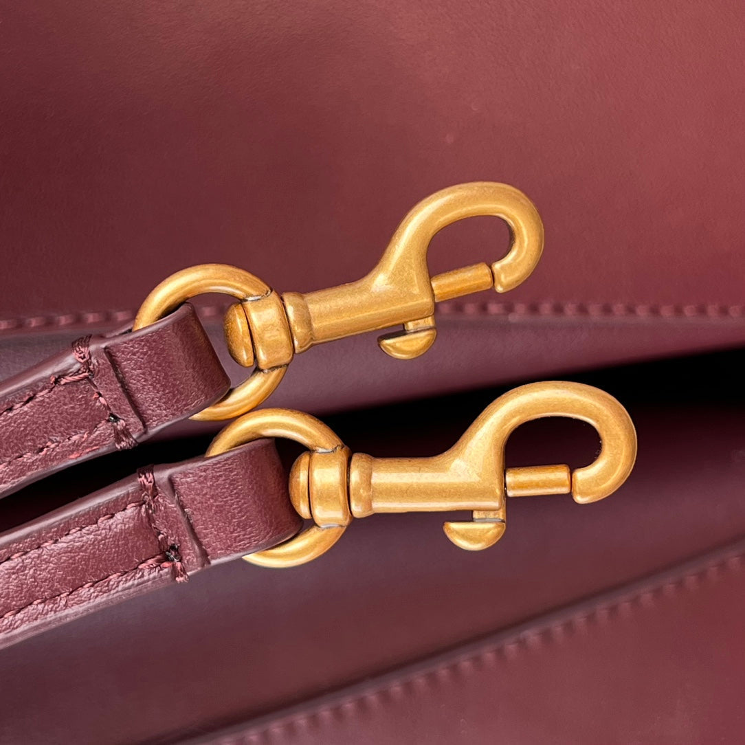 Balenciaga Small Bag 29 Burgyndy Calfskin Gold Hardware