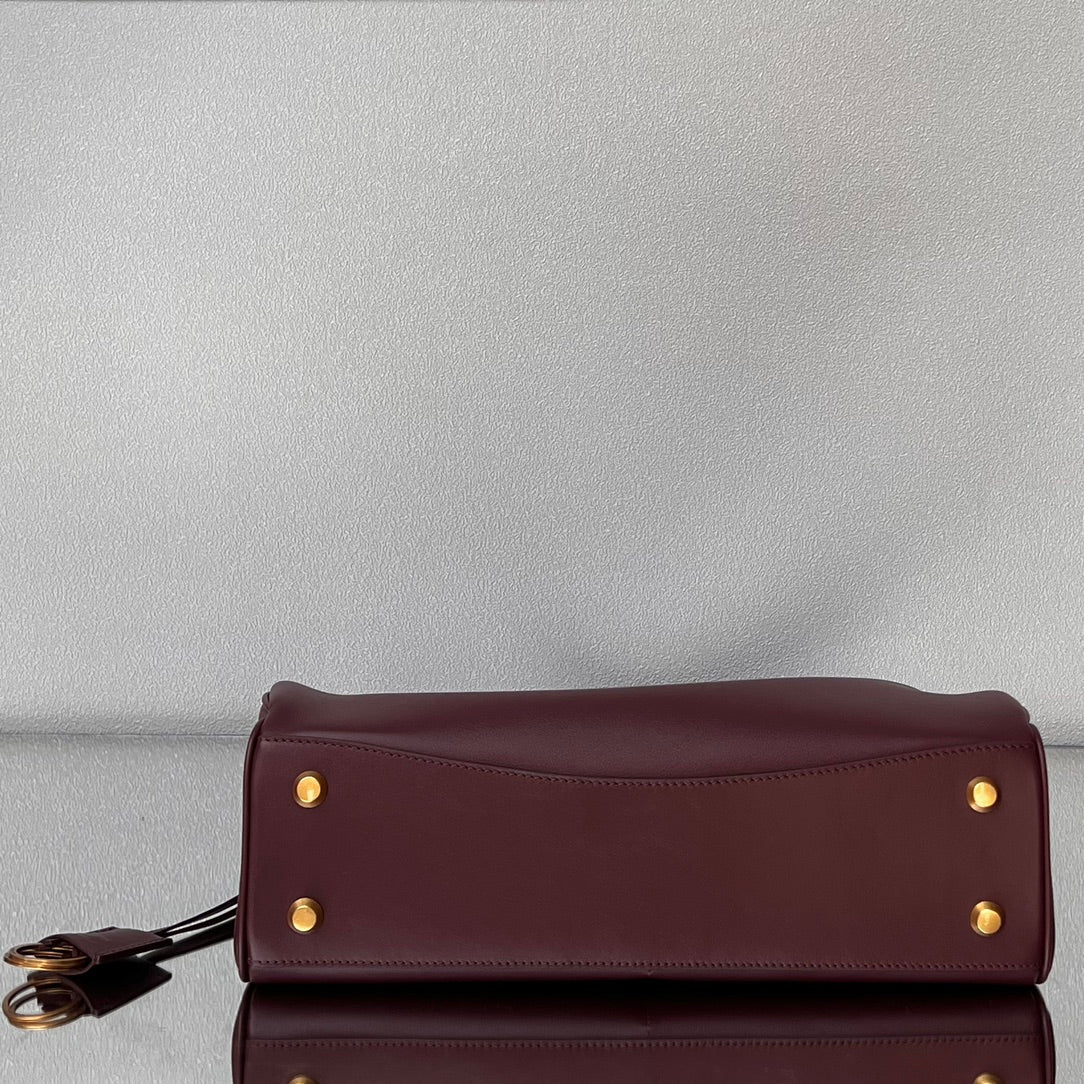 Balenciaga Small Bag 29 Burgyndy Calfskin Gold Hardware