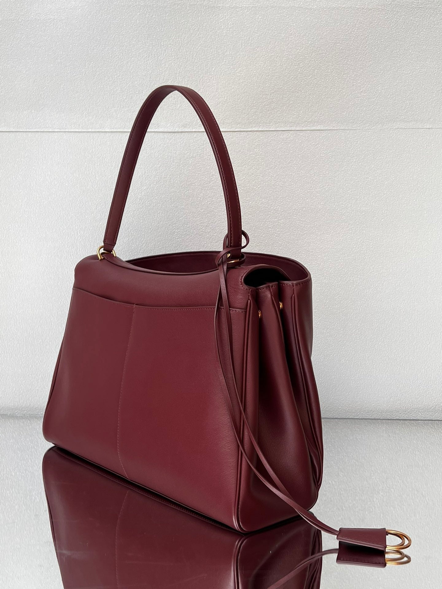 Balenciaga Large Bag 40 Burgyndy Calfskin Gold Hardware
