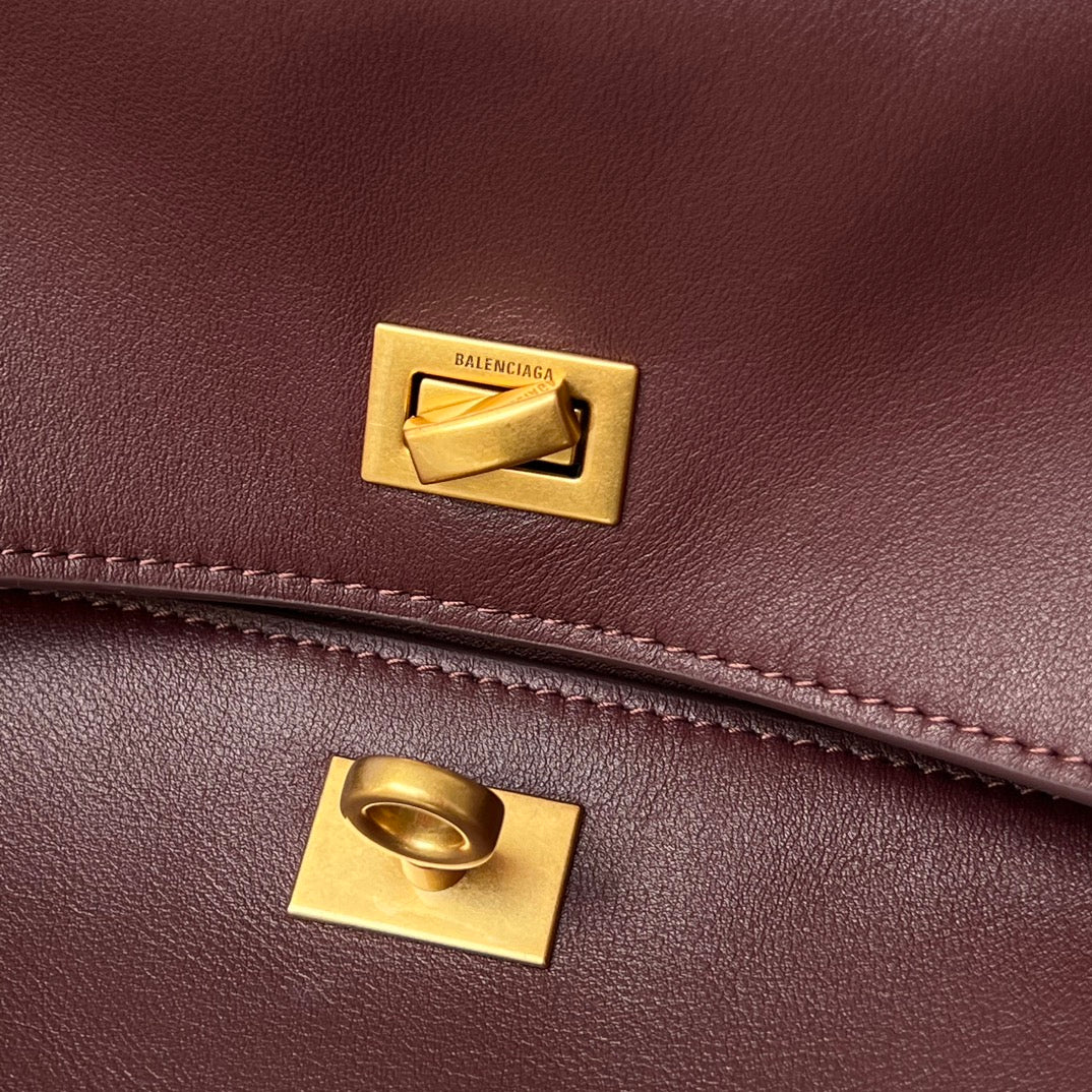 Balenciaga Large Bag 40 Burgyndy Calfskin Gold Hardware