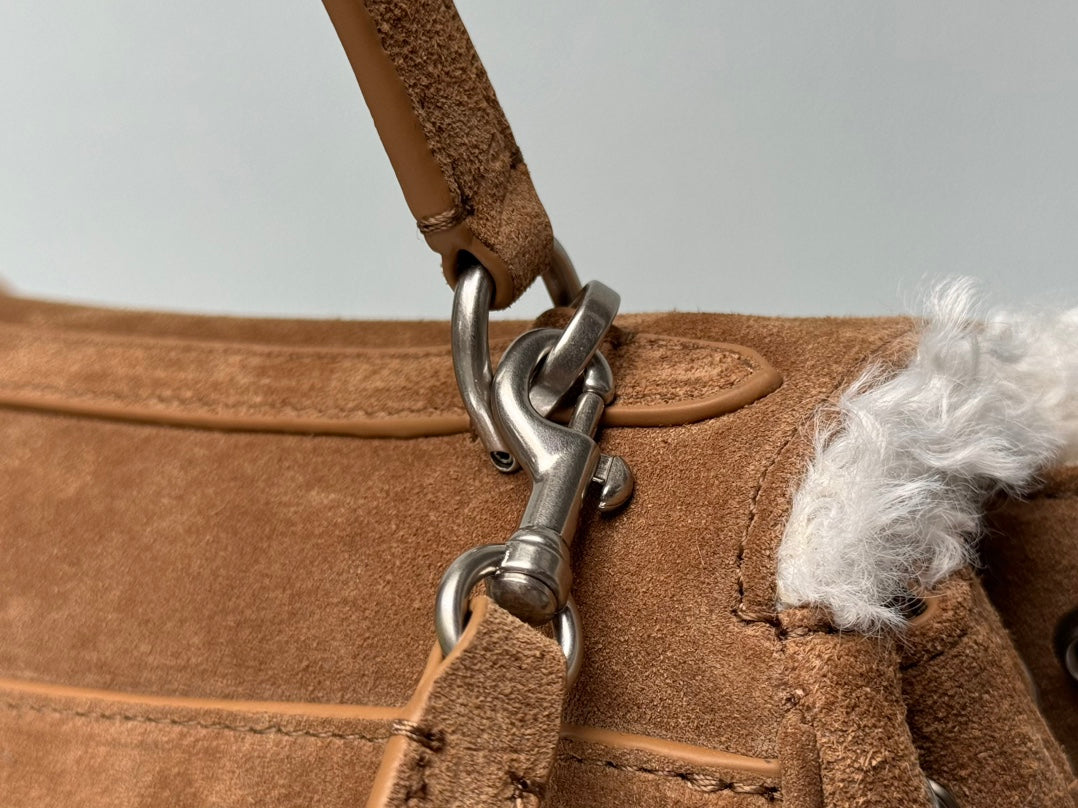 Balenciaga Small Rodeo Bag 29 Brown Suede Sliver Hardware