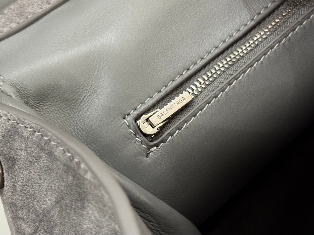 Balenciaga Small Bag 29 Gray Suede Sliver Hardware