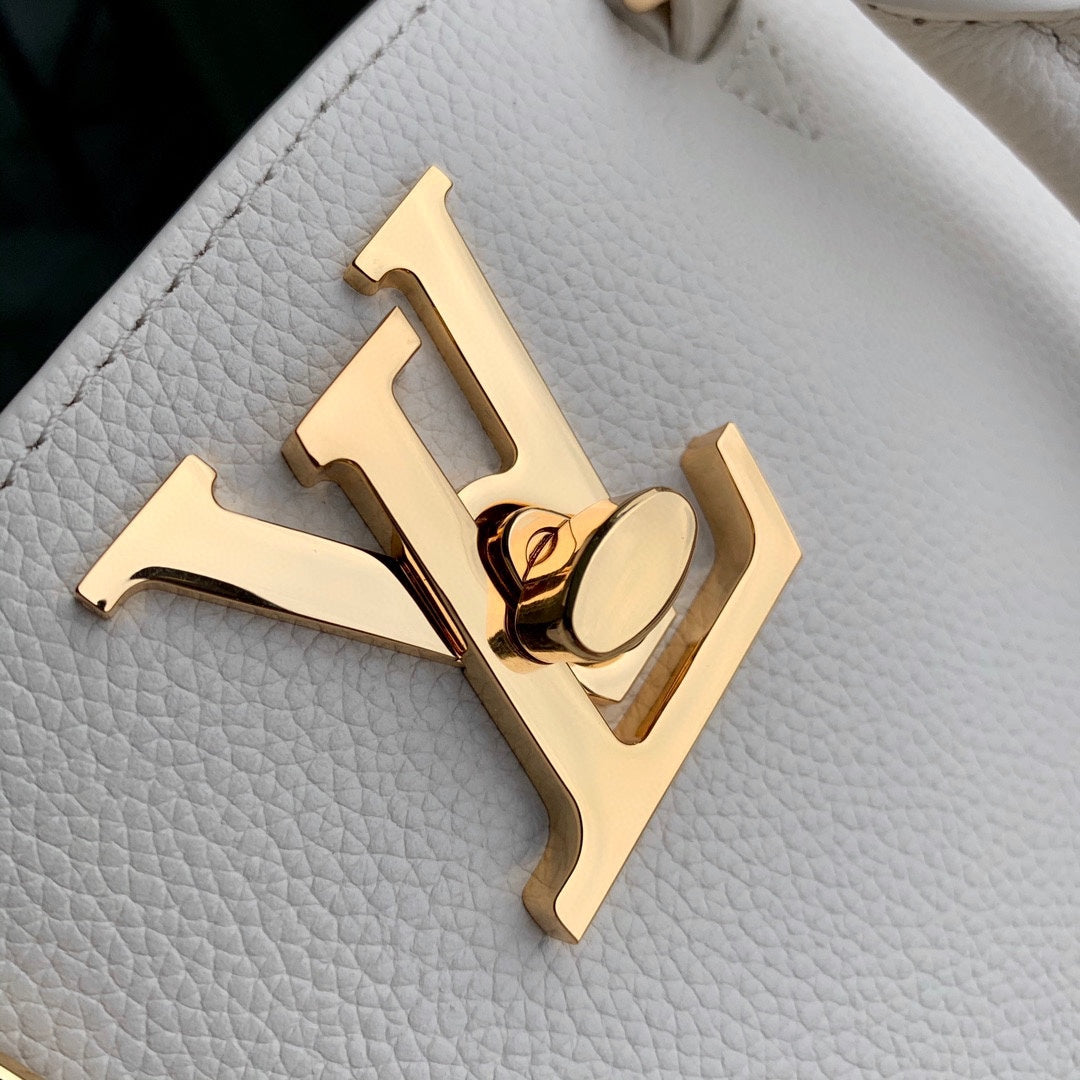LV Lock&Go Bag White Gold Cowhide 240848