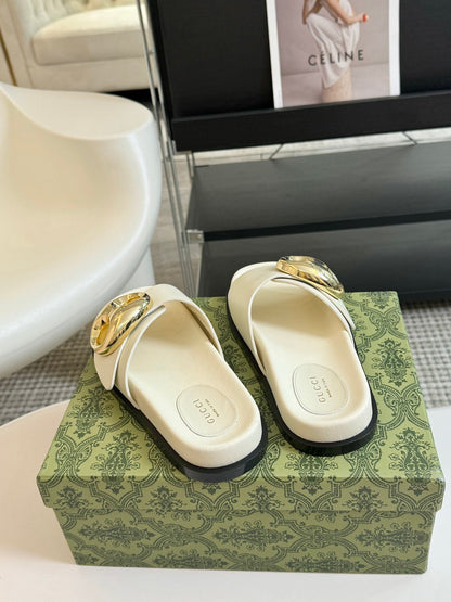 WOMEN'S SLIPPER IN WHITE CALFSKIN