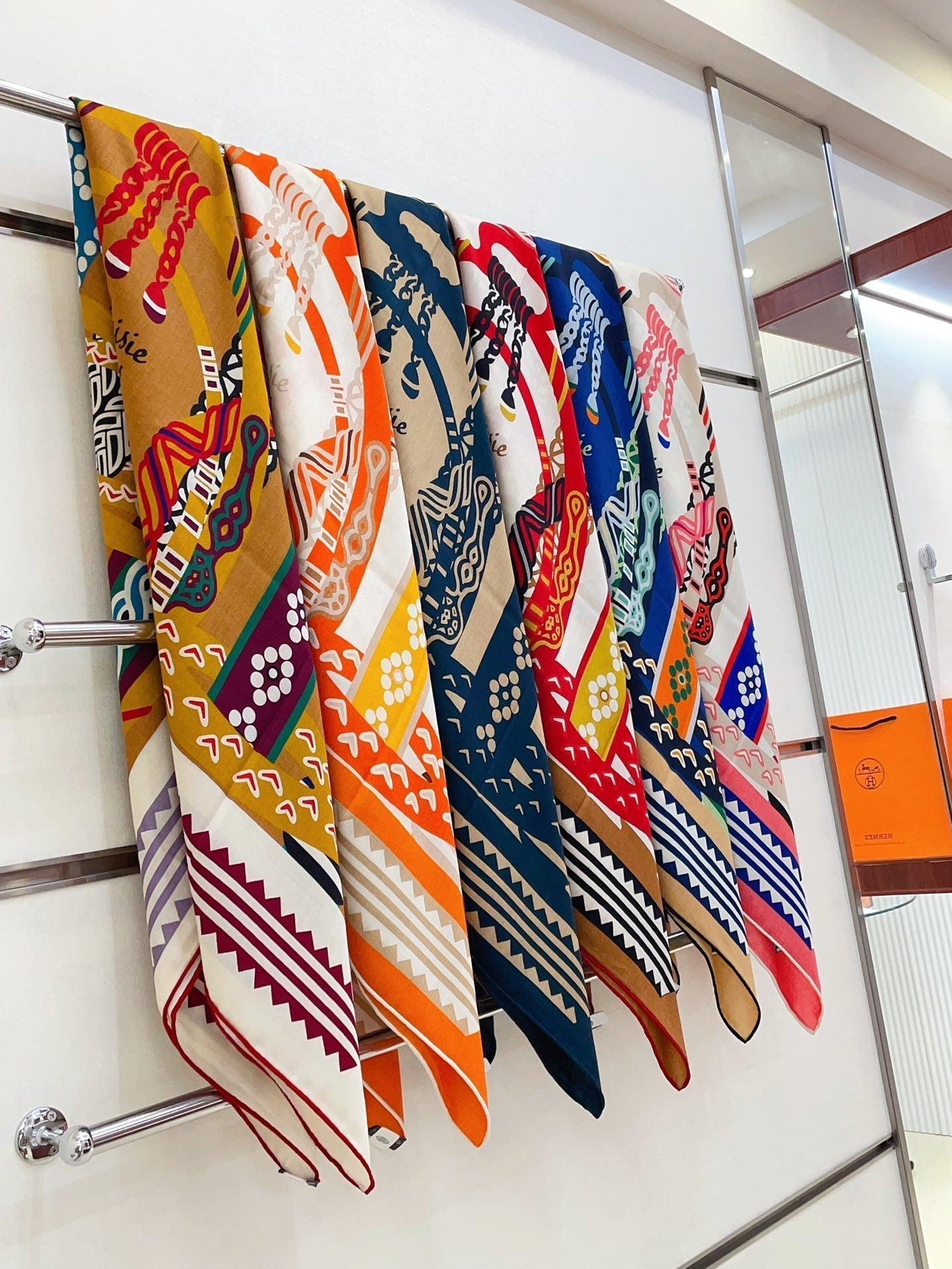 Fantaisie d'Etriers Shawl 135 CM In Colorful Cashmere And Silk 276554