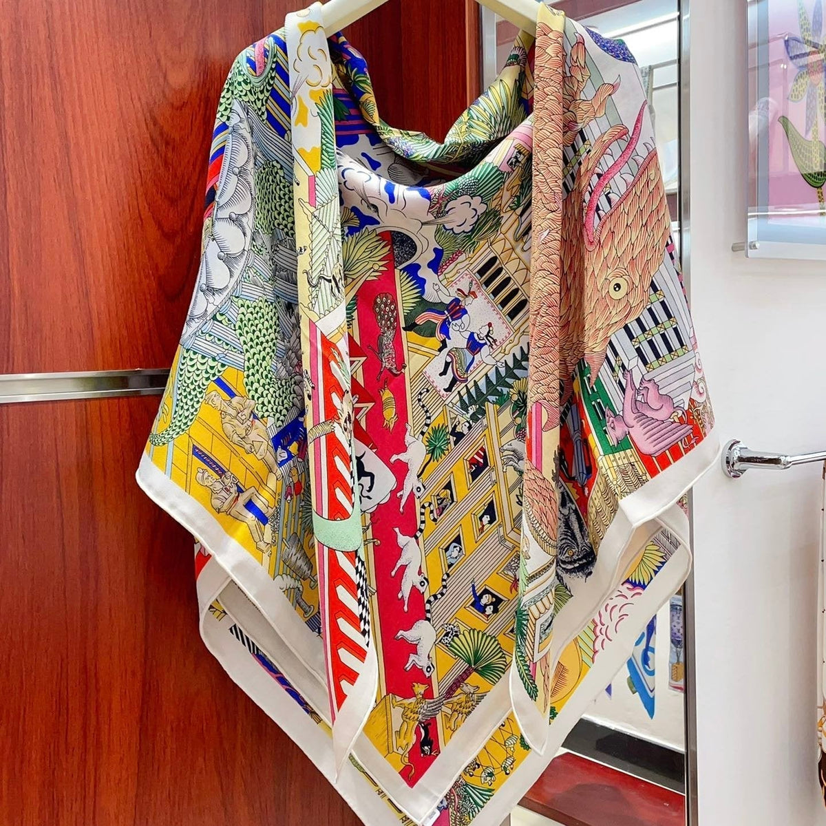 Animapolis Scarf 140 CM In Colorful Cashmere And Silk 306570
