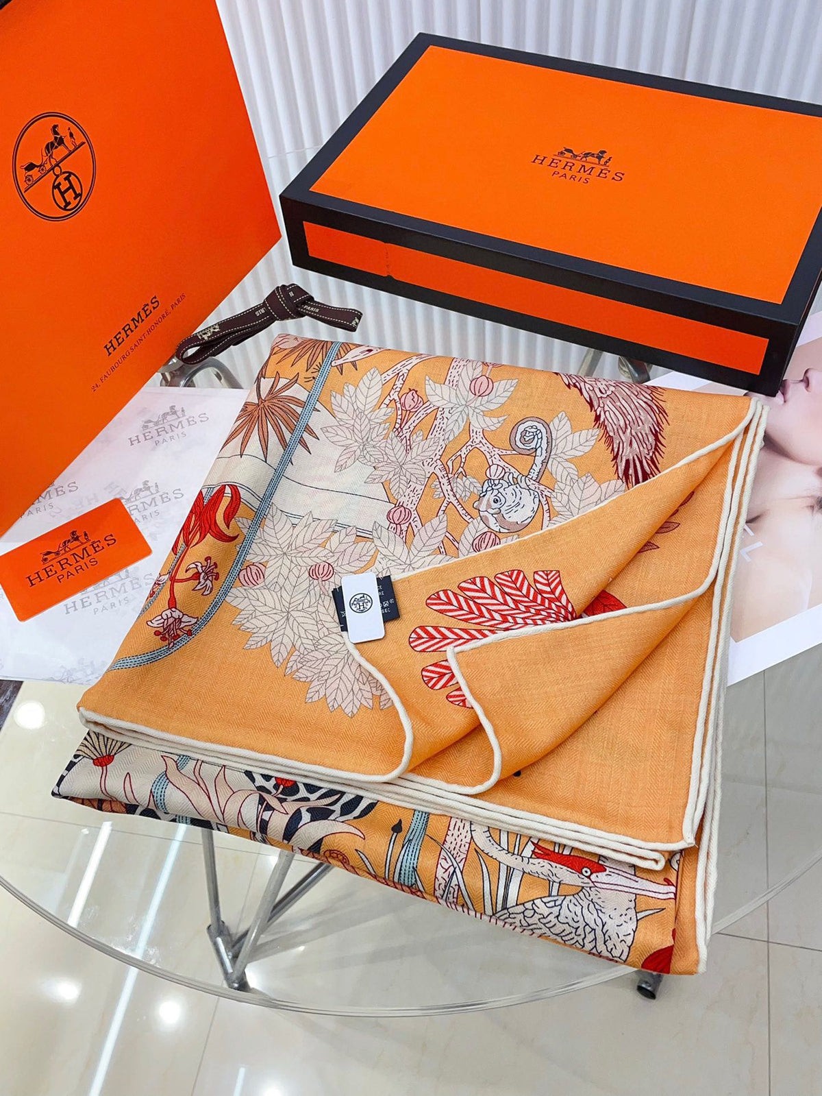 PRECIOUS PARADISE SCARF 135 CM IN COLORFUL CASHMERE AND SILK 379789