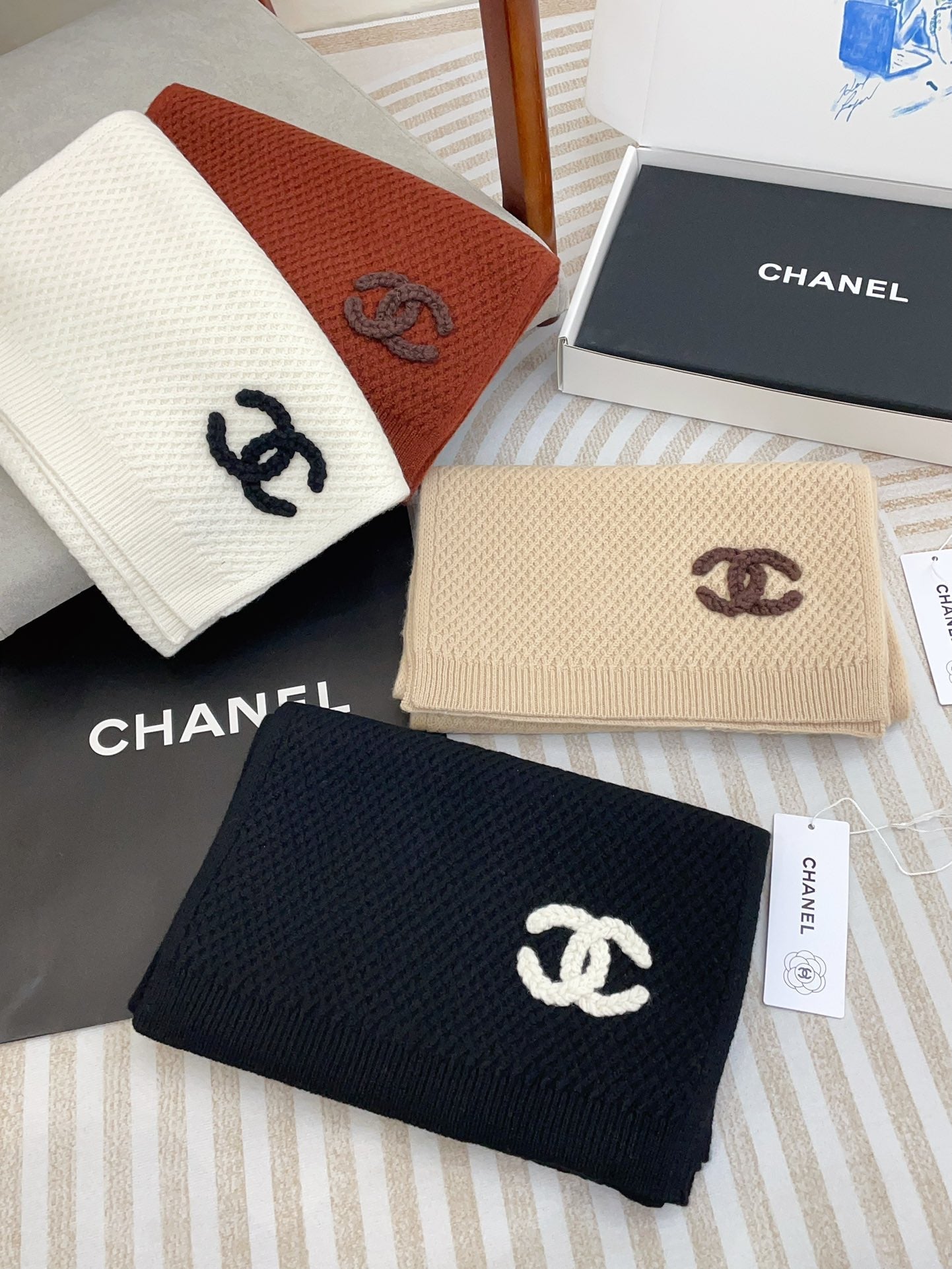 CC Scarf 190 CM In Black Cashmere 393184
