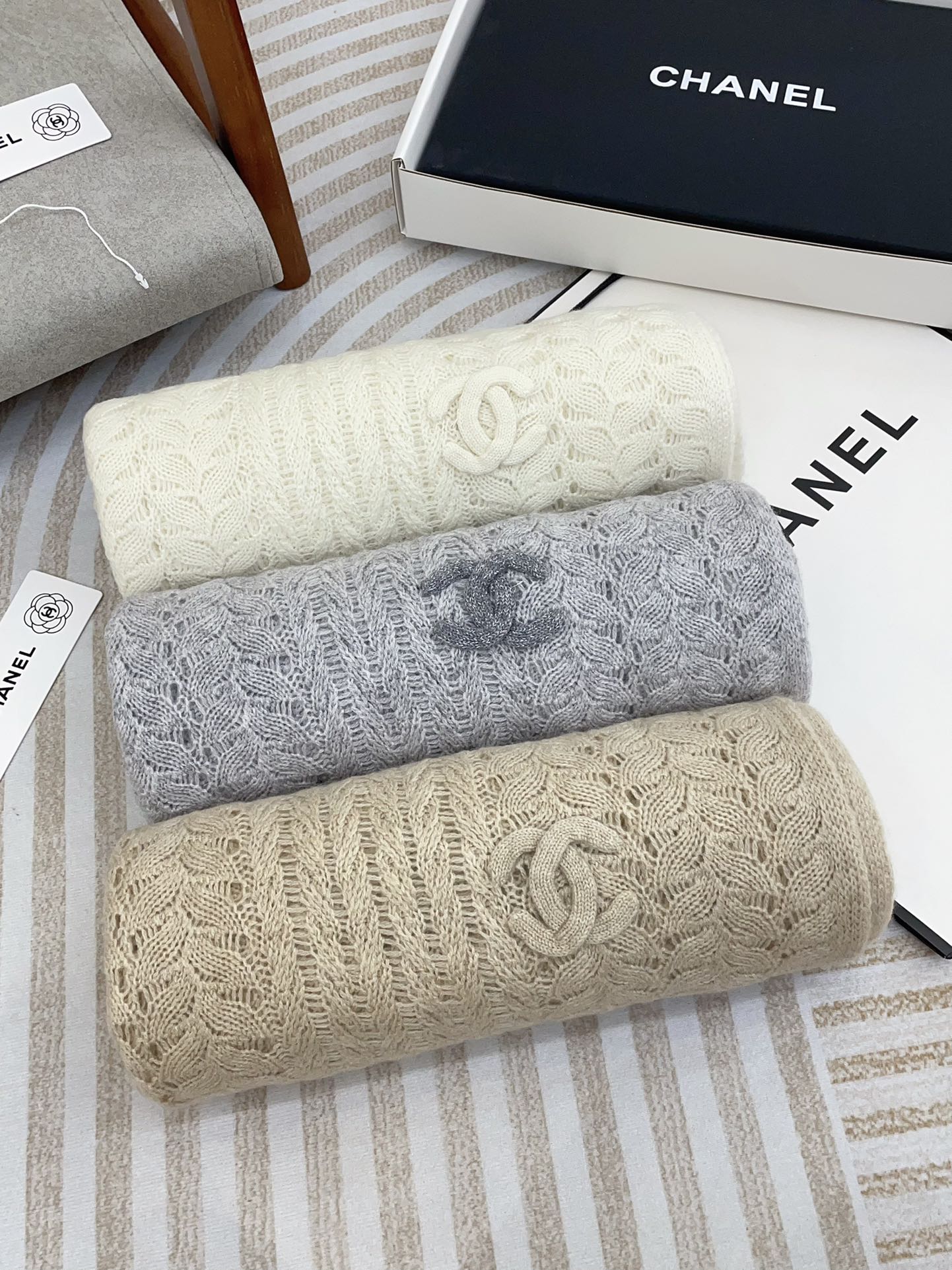 CC Scarf 190 CM In Beige Cashmere 396246