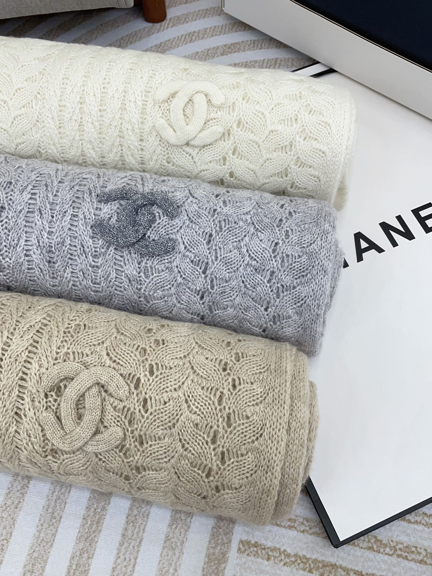 CC Scarf 190 CM In Grey Cashmere 396247
