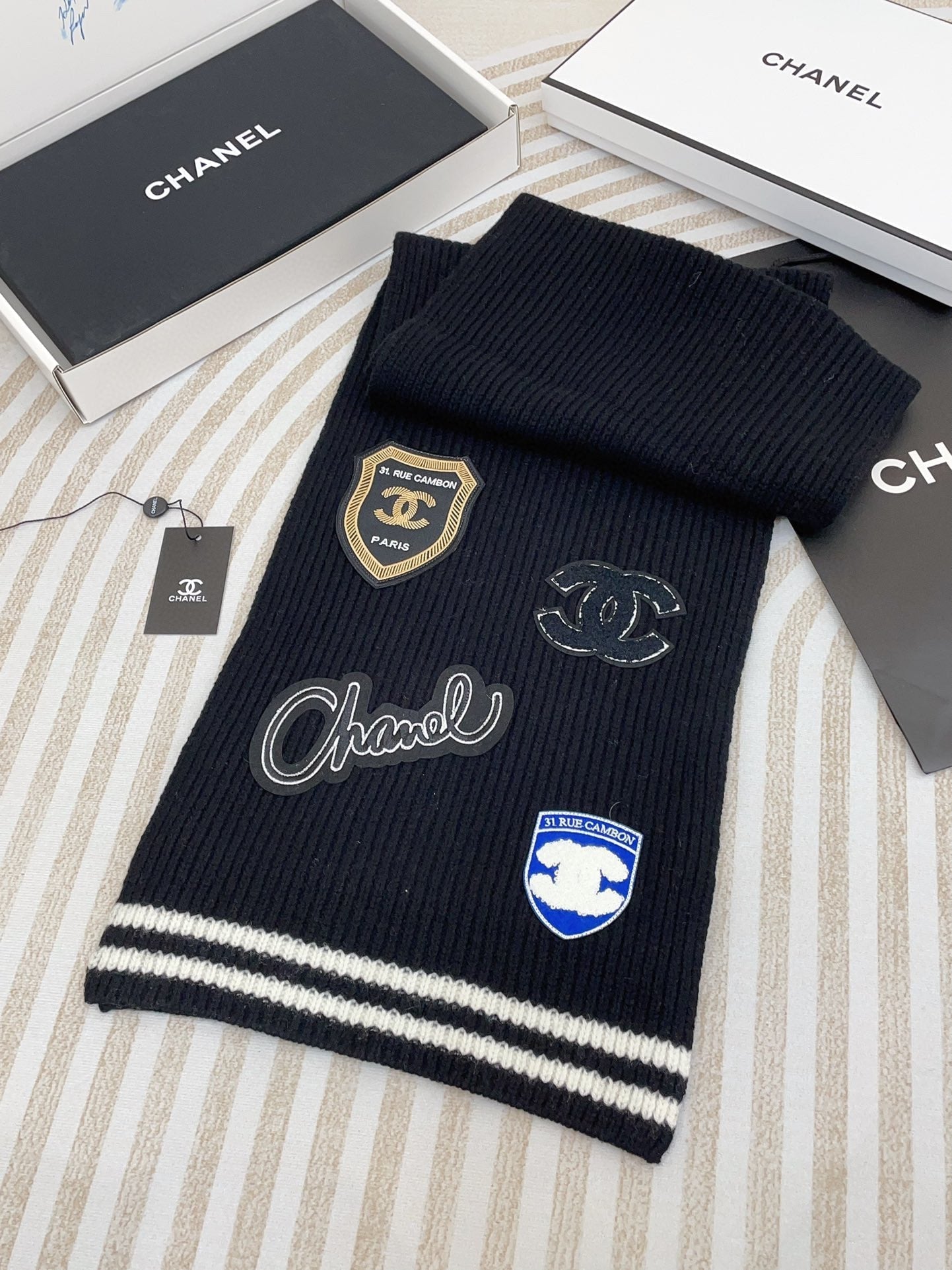 CC Scarf 180 CM In Black Cashmere 405081