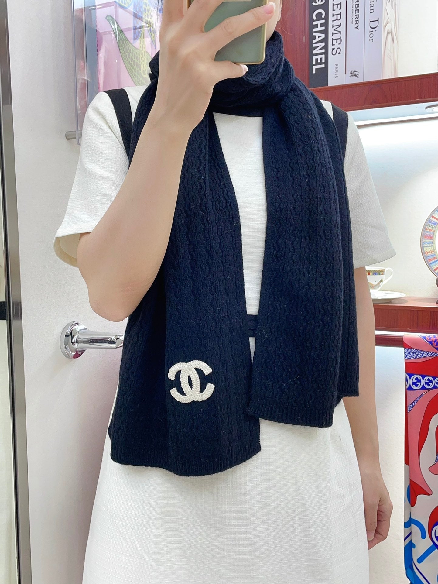 CC Scarf 180 CM In Black Wool 413761