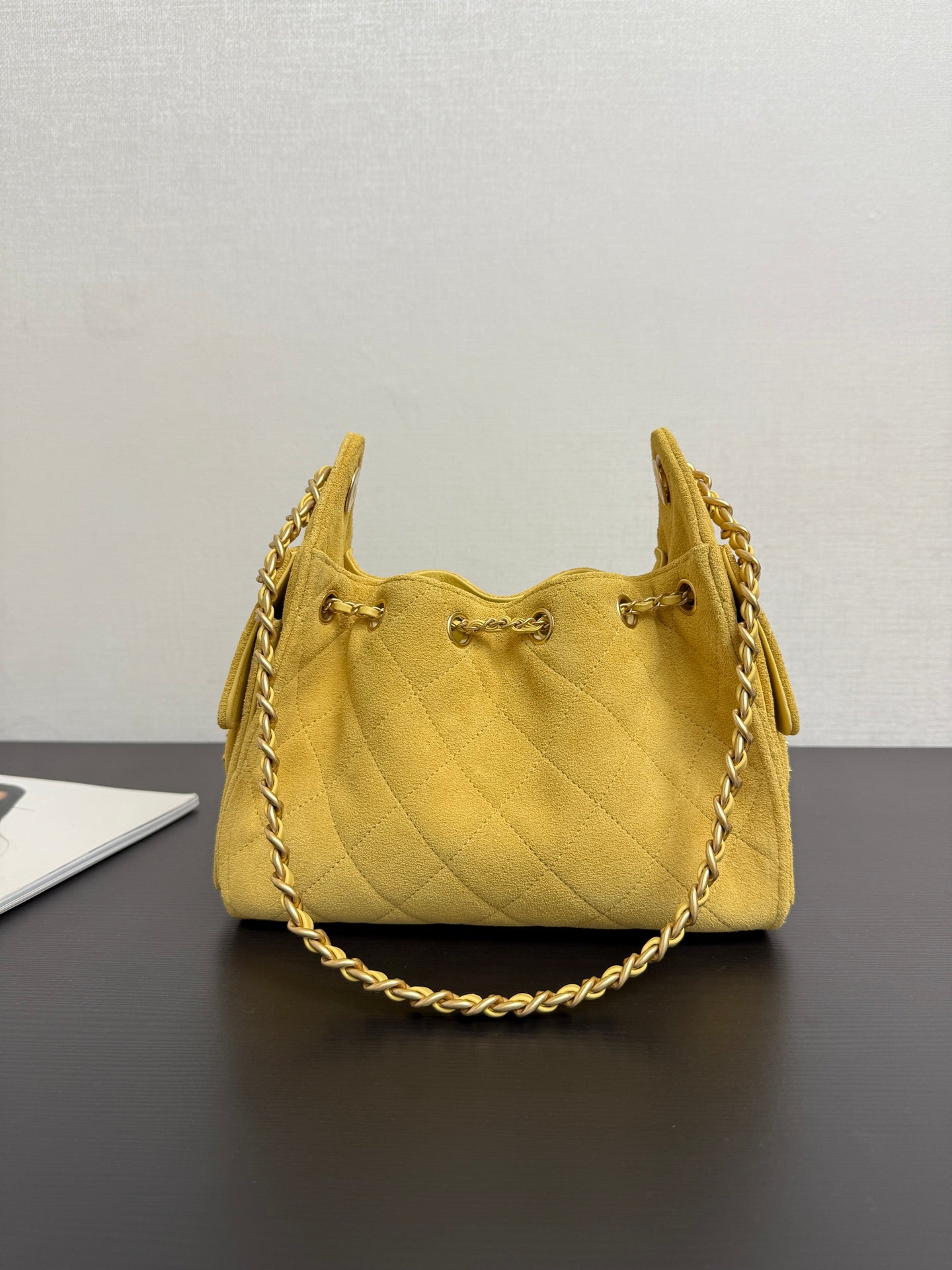 Chanel 2026 Hobo Bag 22cm Yellow Suede