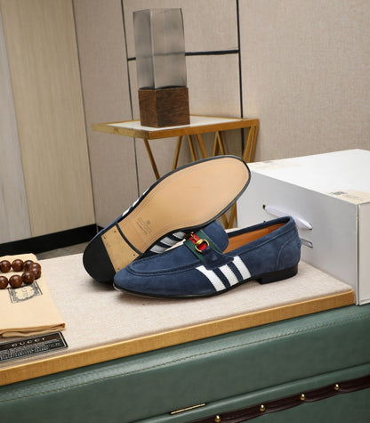 GG x Adidas Men's Jordaan Loafer Blue Suede 456611