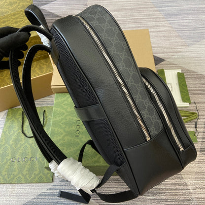 MEDIUM 40 GG BACKPACK WITH TAG BLACK CALFSKIN AND CANVAS
