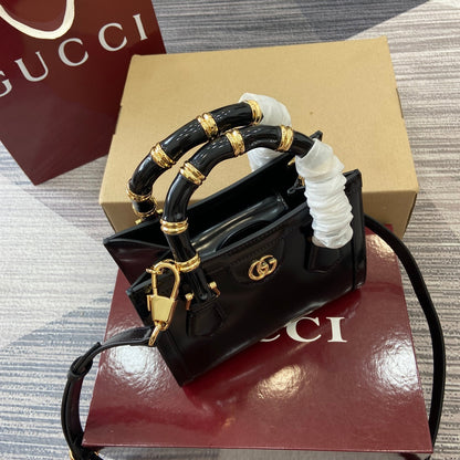 Gucci Bamboo Bag Black Leather 339651