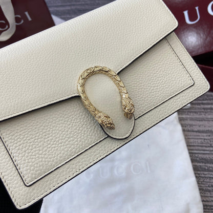 GG Dionysus Chain bag 20cm White Grained Leather 339613