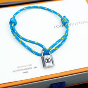 Silver Lockit Bracelet Polka Dot Blue