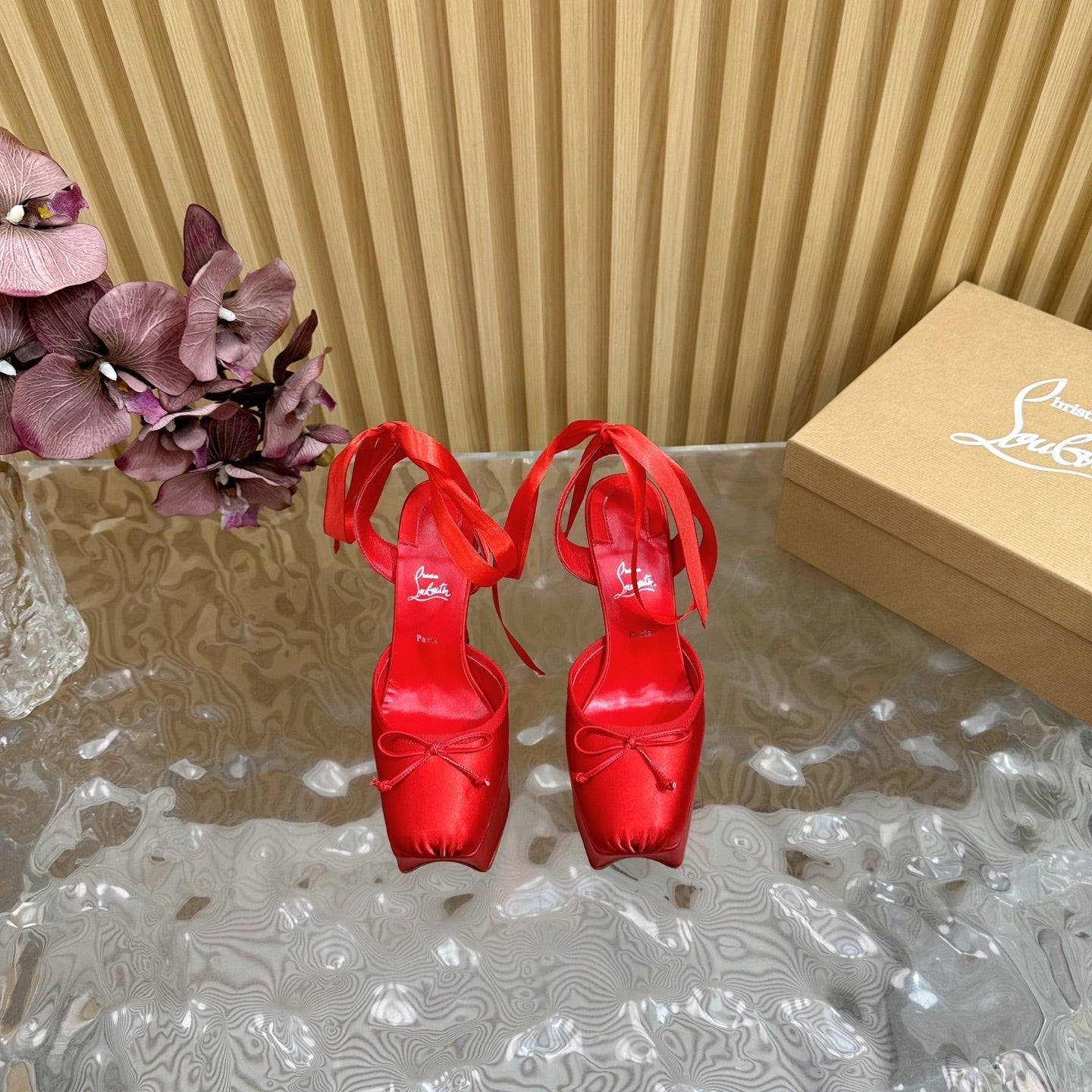 CL 25C Cassia Lace Up Alta 160mm Red Silk 221614