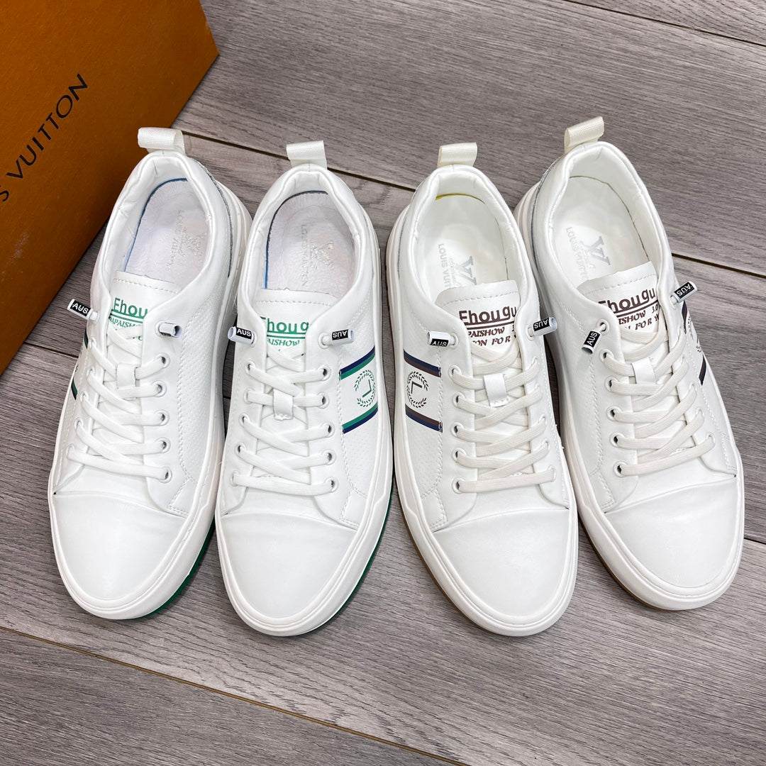 LV TRAINER WHITE AND BROWN CALFSKIN