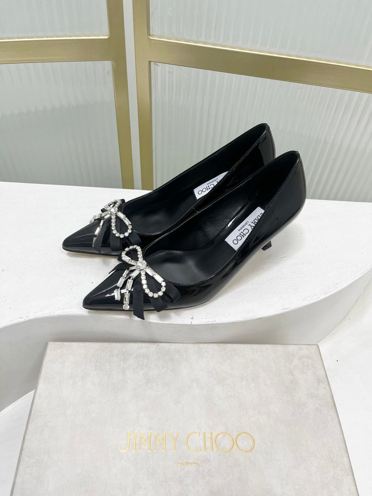 Jimmy 26s Pointed Toe Pump 55 Black Patent Leather 605968