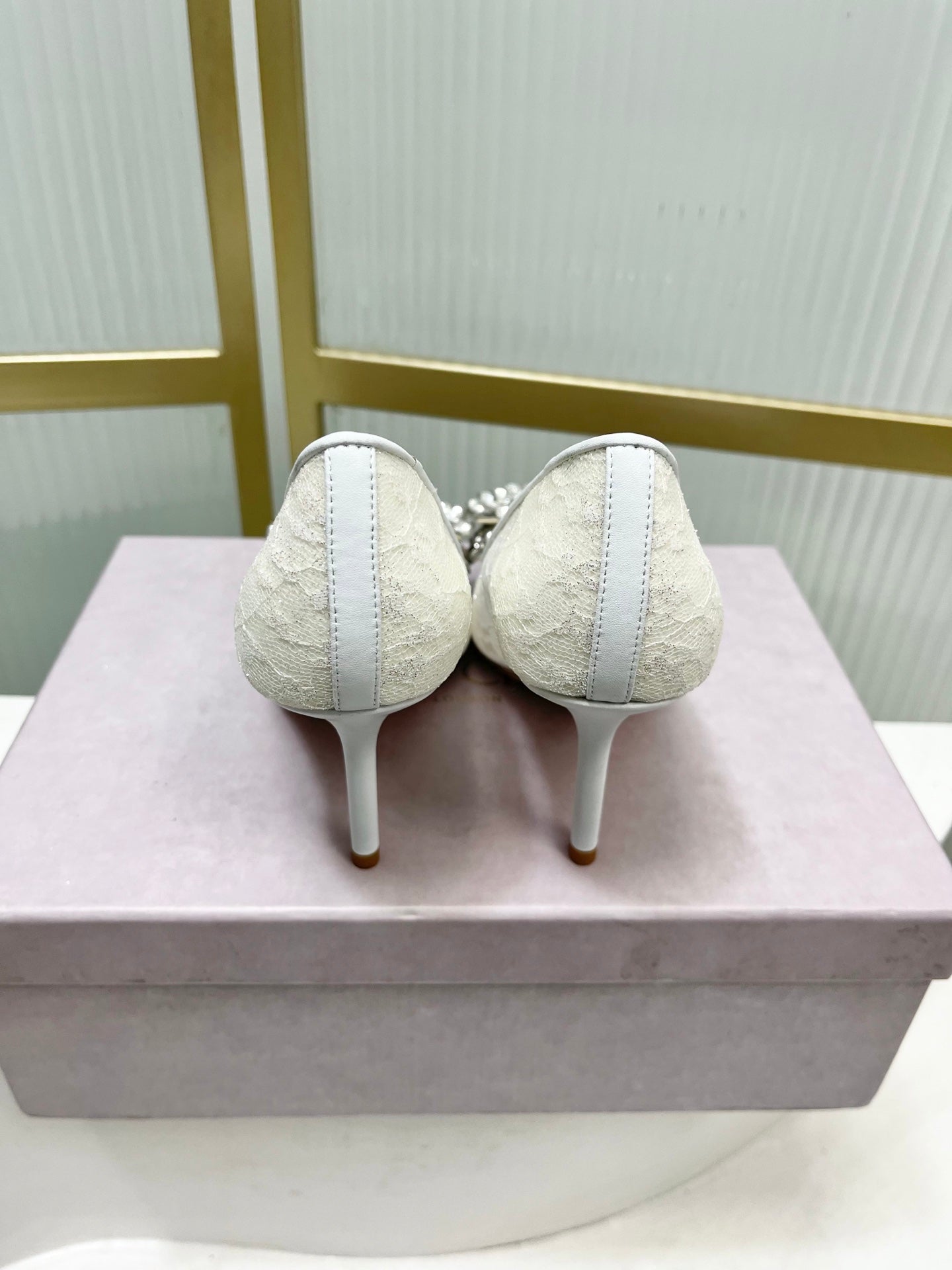 Jimmy 26s High Heels 85 White Imported Lace Sheepskin 605985