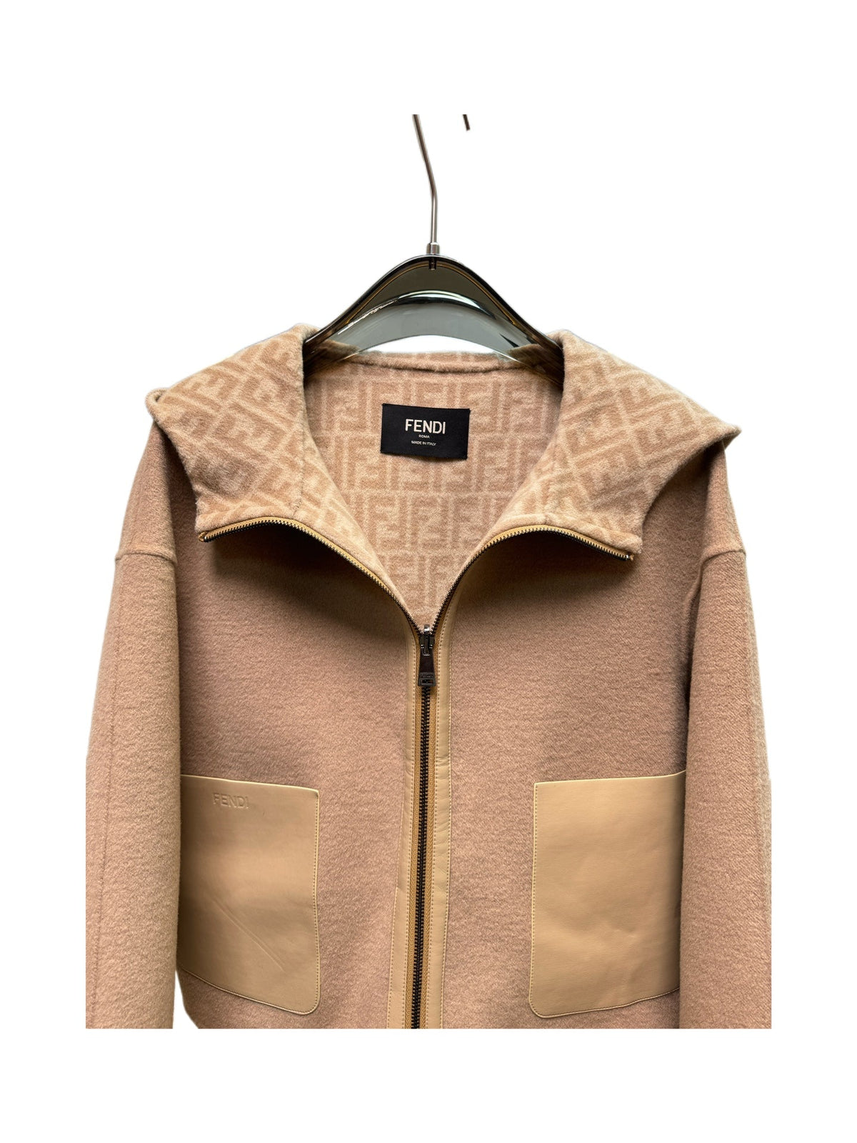 Fendi 25 Short Jacket Light Brown Draper 0009