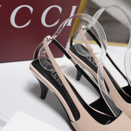 GG 26ss Slingback 60 Light Beige Sheepskin 601090