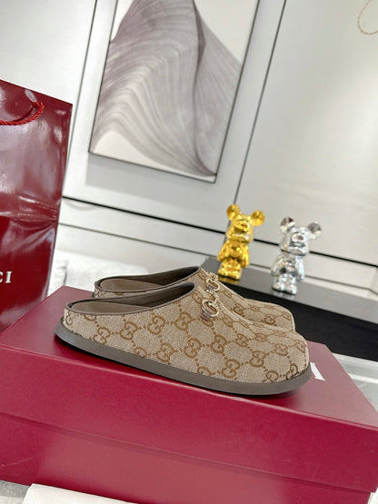 GC 25 Horsebit Mule Brown Monogram Canvas