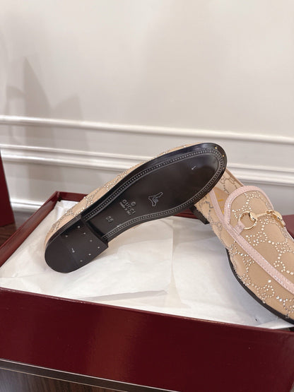 GG Jordaan Loafer Beige Mesh With Crystal
