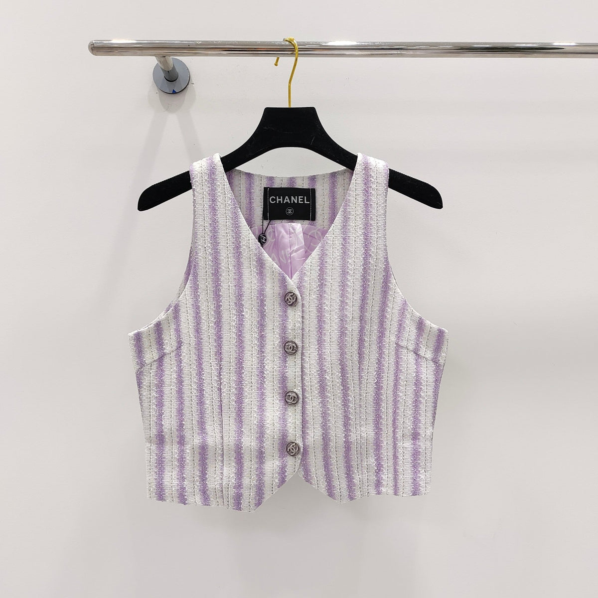 CC Refreshing Vest Purple White Polyester 215765