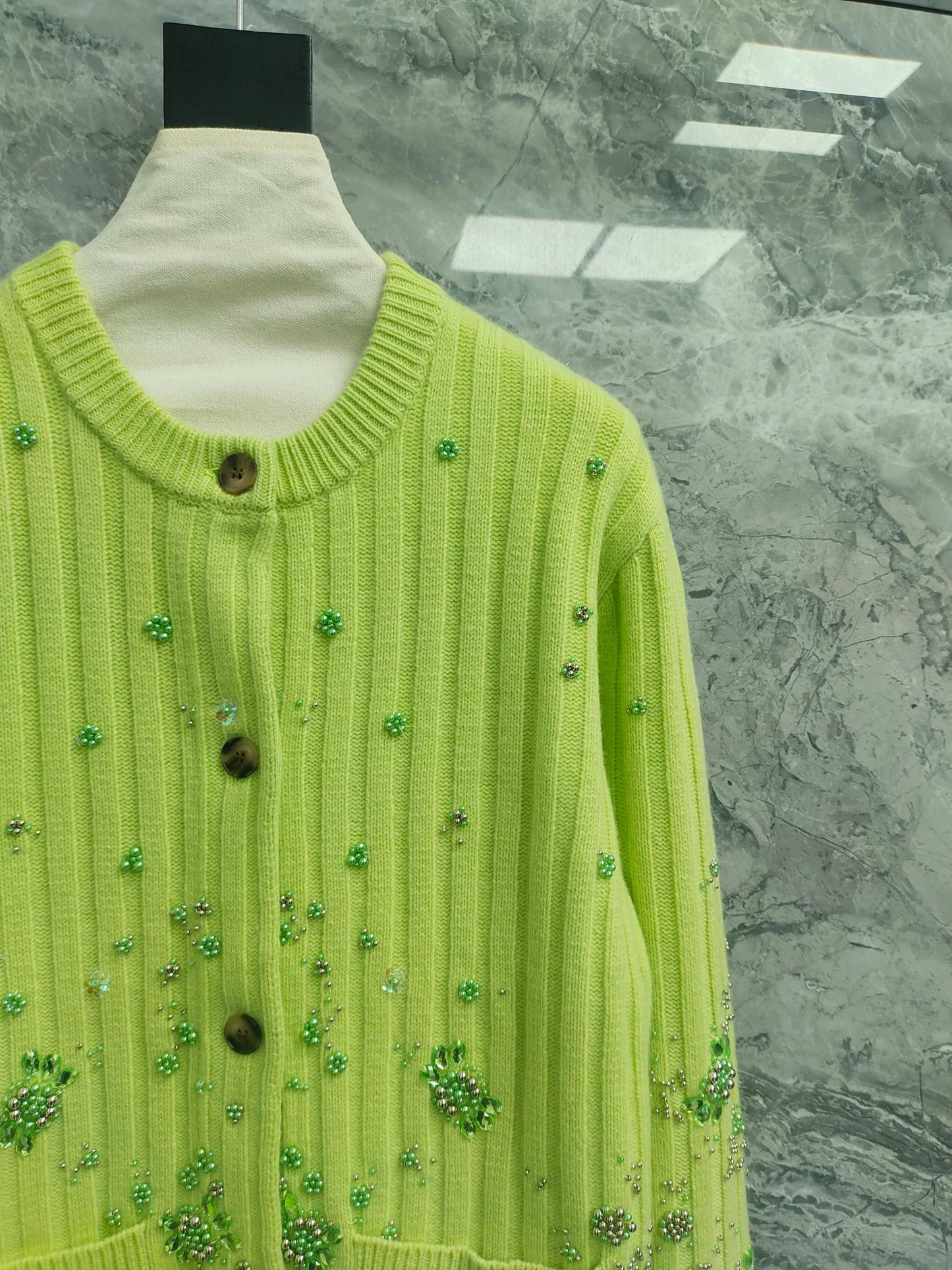 Gucci Cardigan Green Wool Cashmere 289093