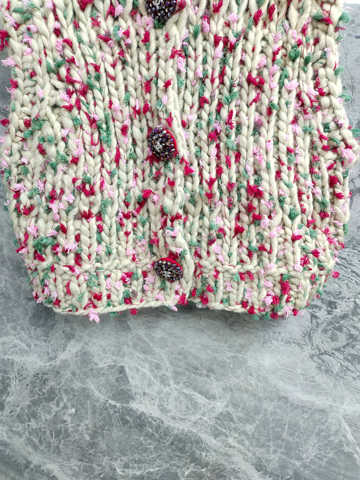 Chanel 2025 Hand-crocheted Cardigan Vest Multicolor Cashmere 327001