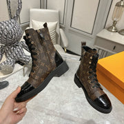 LV Citizen Flat Ranger Boot Dark Brown Monogram Cowhide