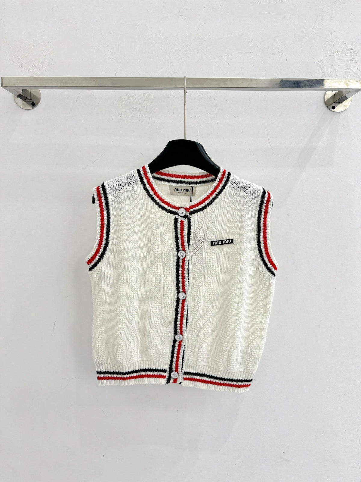 Miumiu 2026 Color-blocked Striped Knit Vest Wool Cashmere 179476