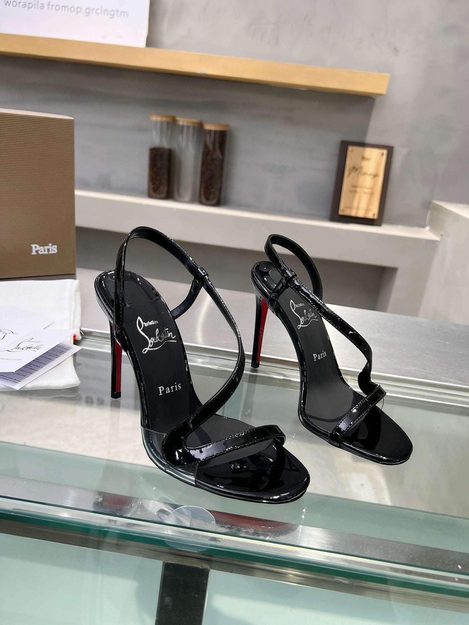 CL Rosalie 105mm Sandals Leather and PVC 251036