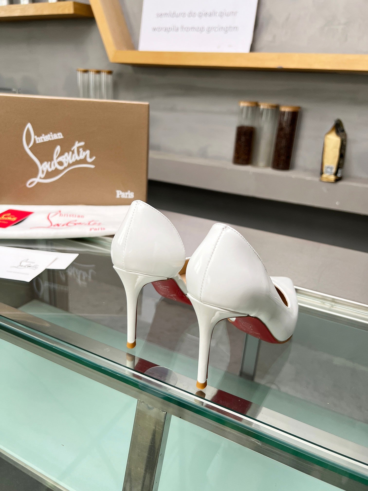 Cl Iriza 85mm Pumps Patent Leather White